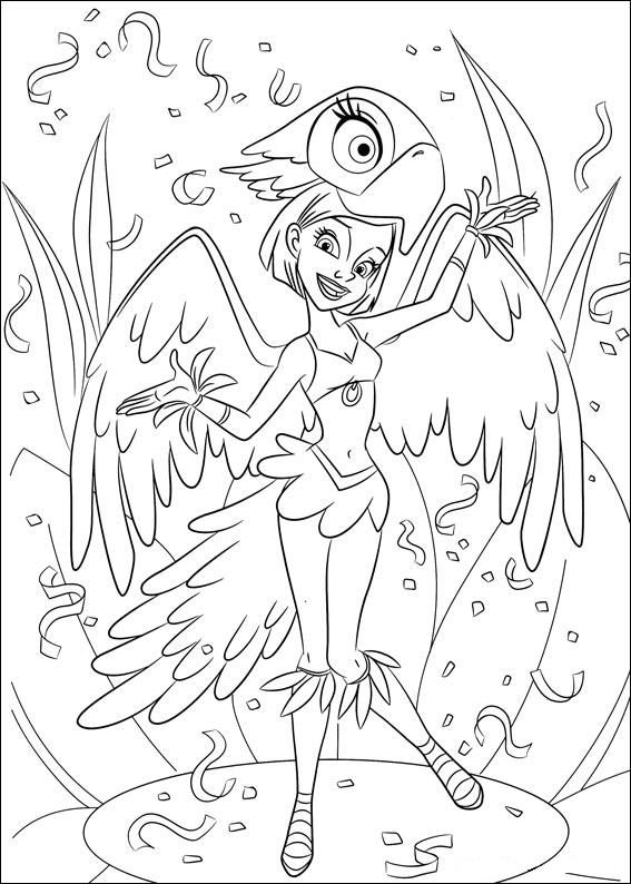 coloriage rio linda se deguise en perla pour le carnaval